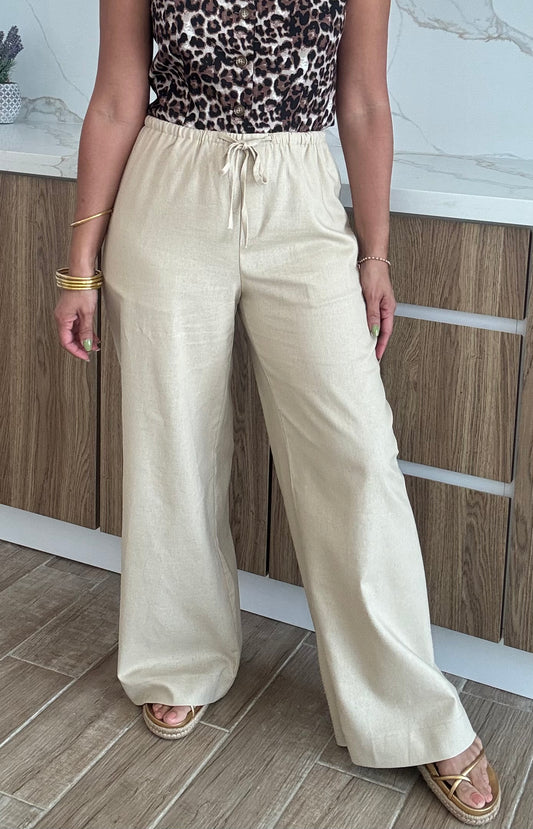 Sandra Linen High Waisted Pants