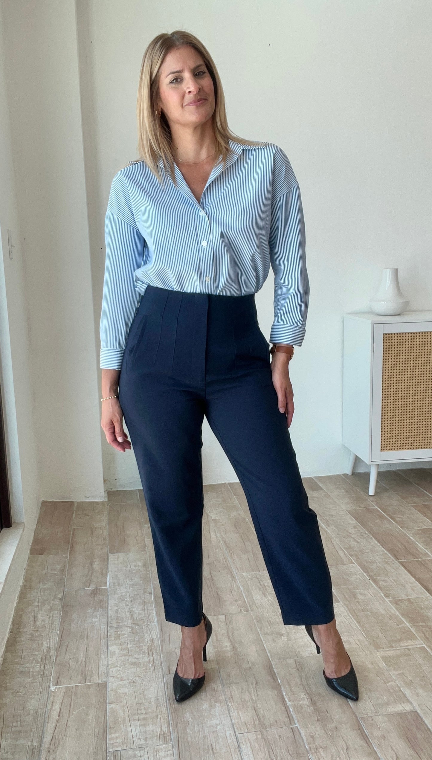 Alyna Navy Blue Casual Pants