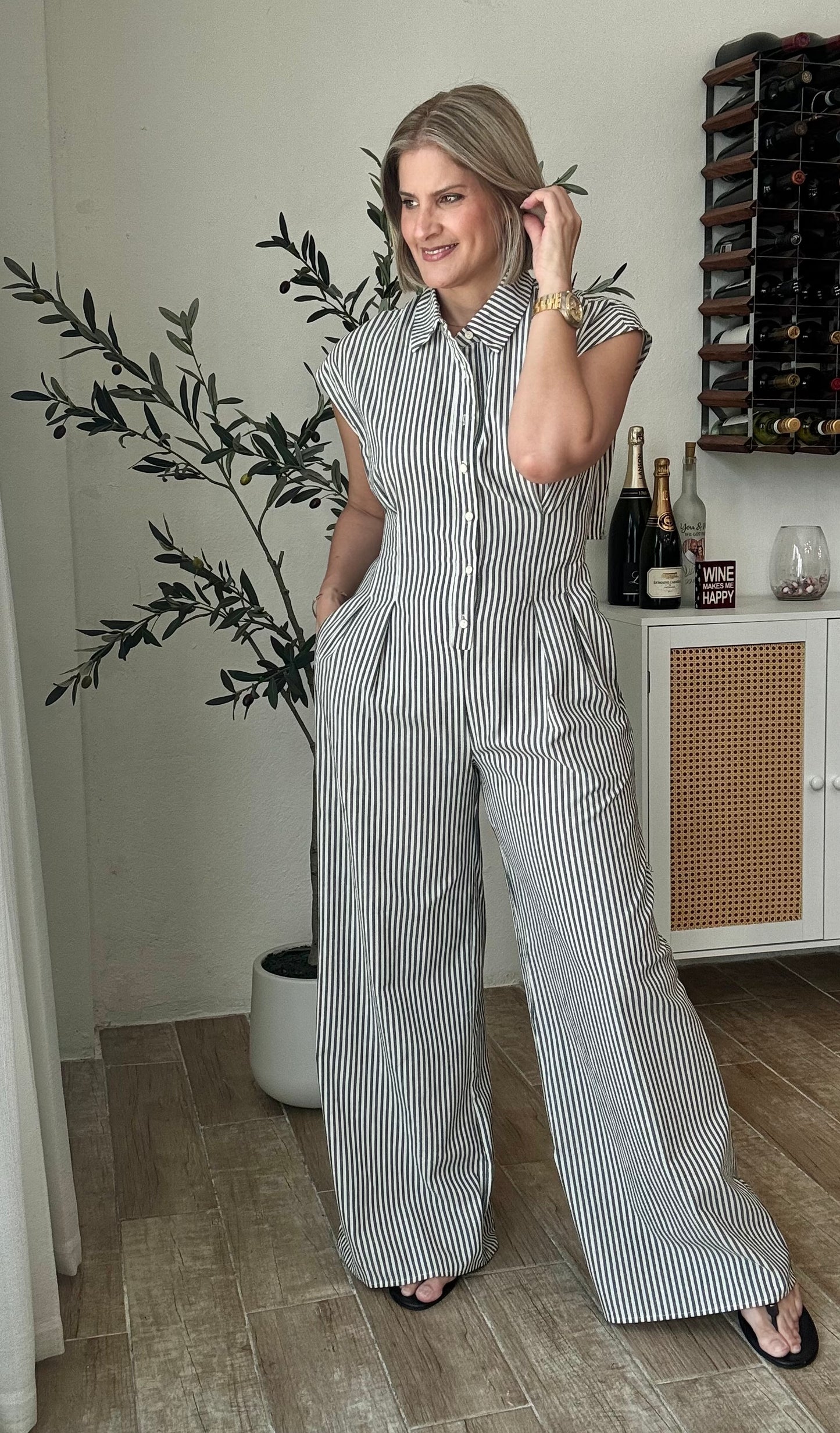 Kendall Striped Casual Jumpsuit