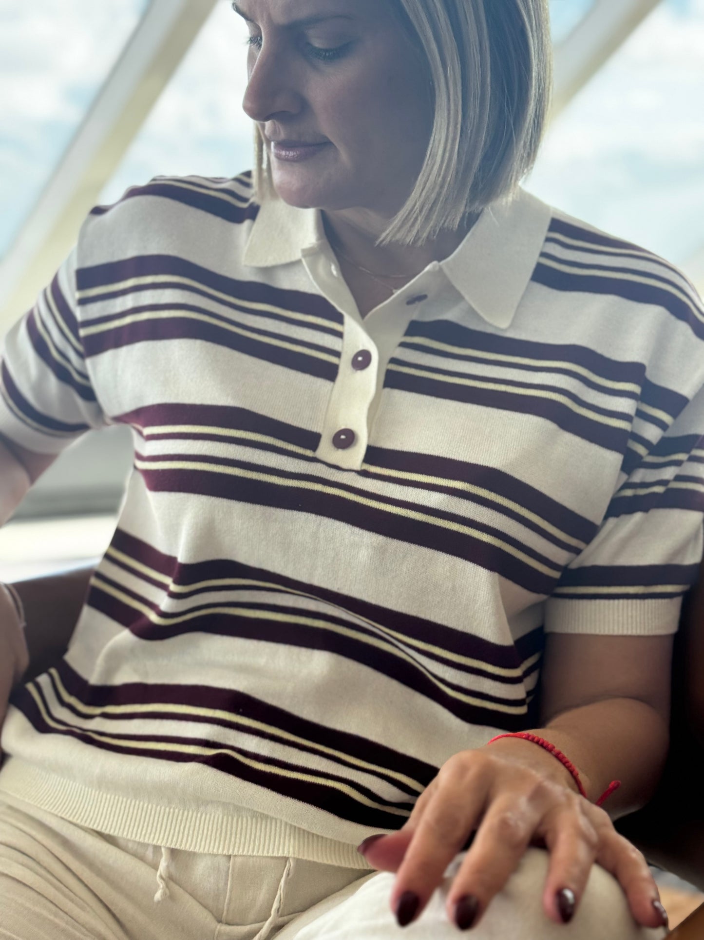 Winona Striped Boxy Polo