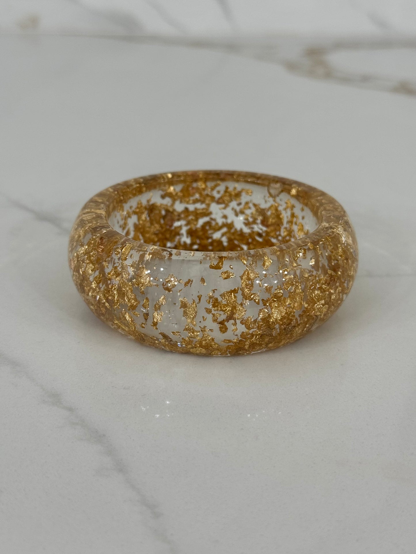 Wide Gold Foil Resin Bangle