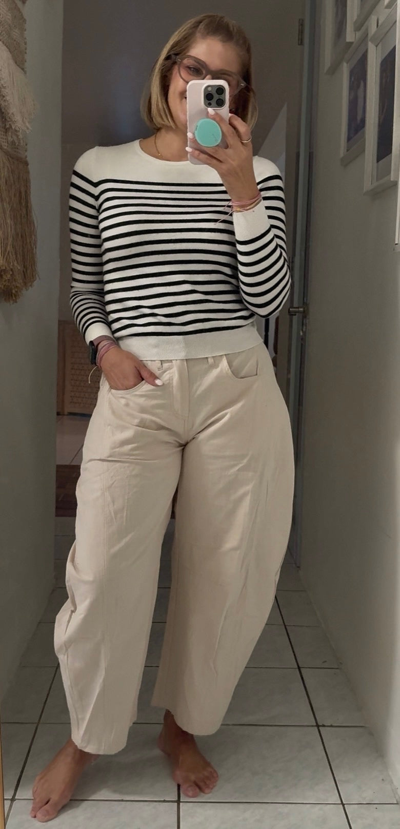 Killy & Kelly Linen Barrel Pants (Taupe or Black)