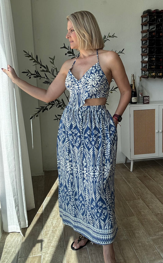 La Perla Tropical Halter & Skirt Set