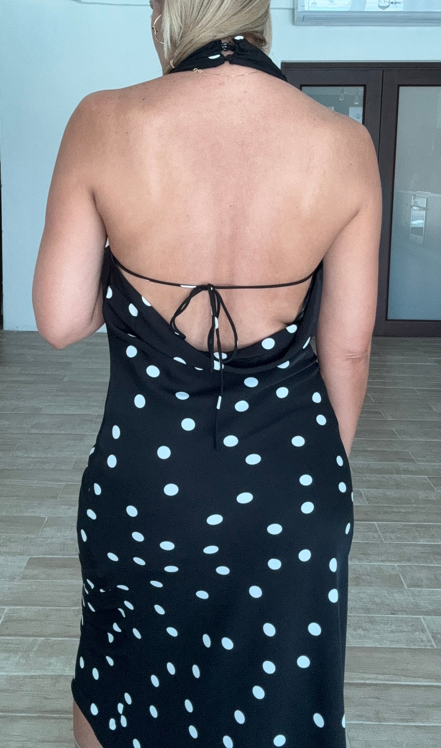 Hillary Polka Dot Halter Dress