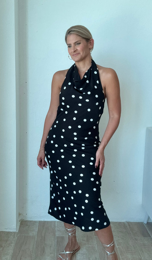 Hillary Polka Dot Halter Dress