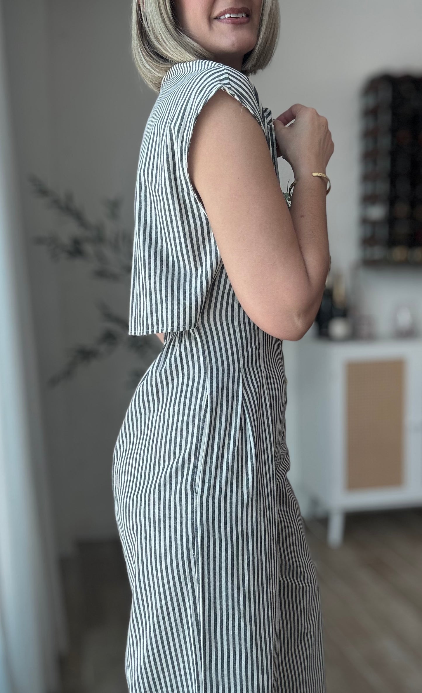 Kendall Striped Casual Jumpsuit