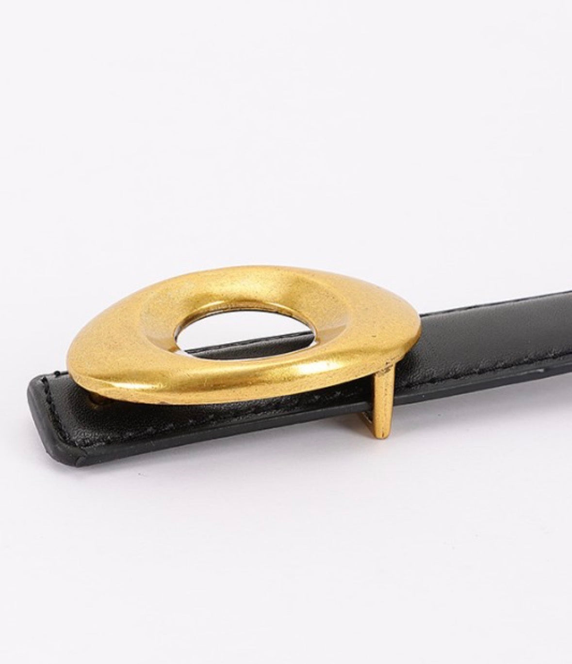 Oval Buckle Black Belt
