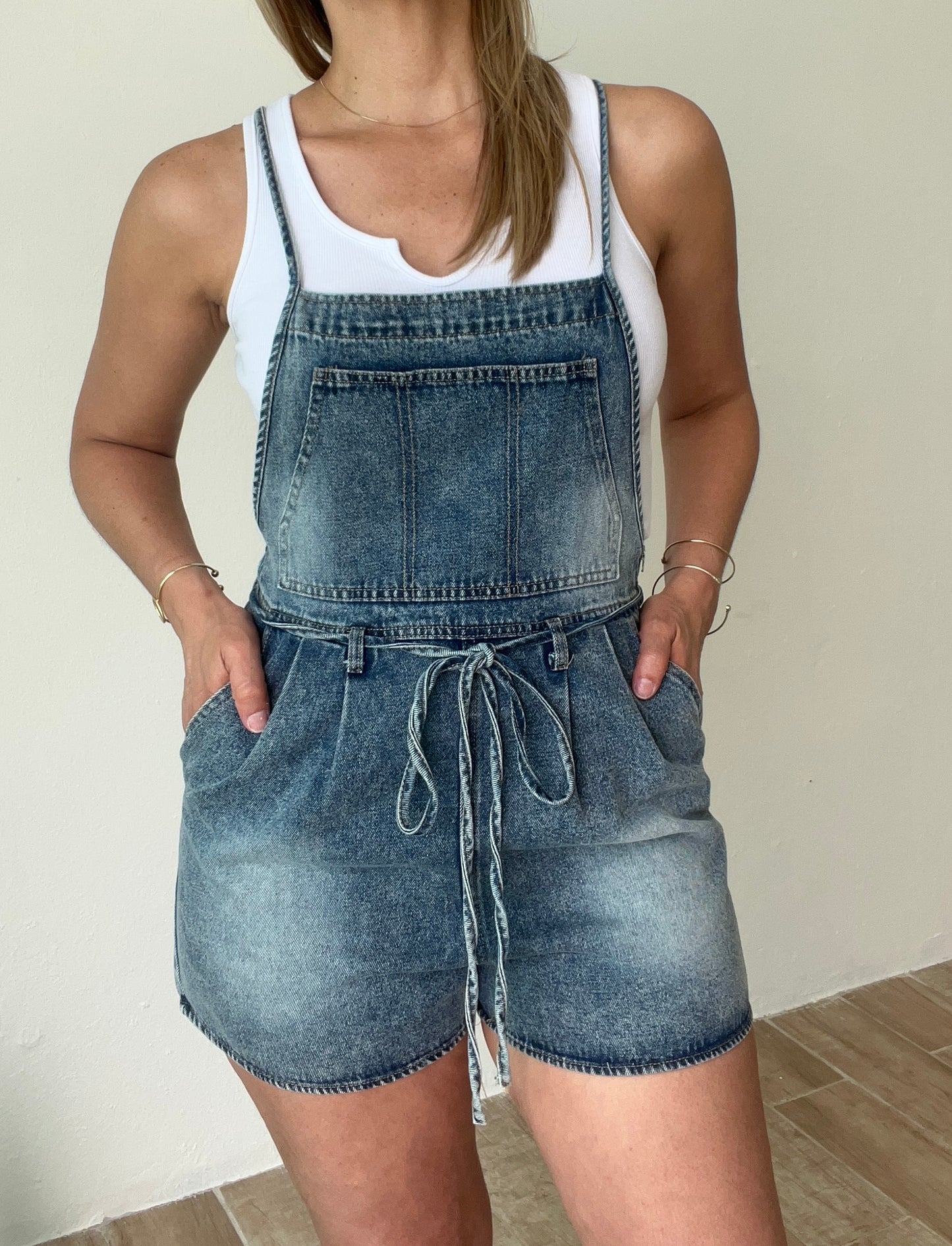 Shorty On My Denim Romper