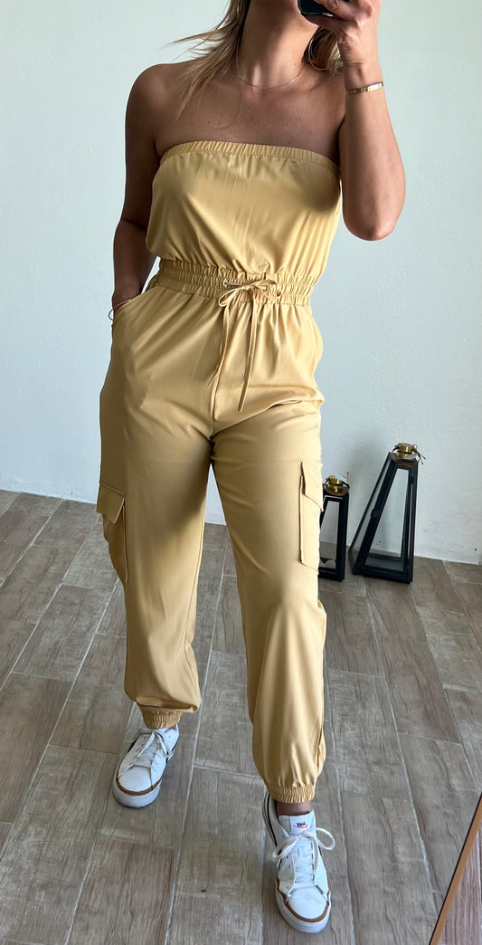 Tina Drawstring Cargo Jogger Jumpsuit