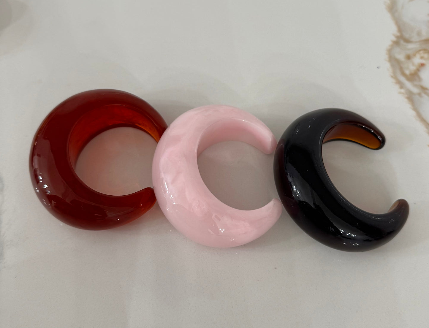 Crescent Moon Resin Bangle