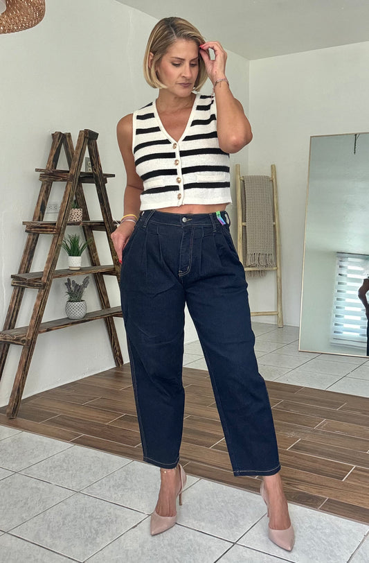 India Cropped Barrel Jeans