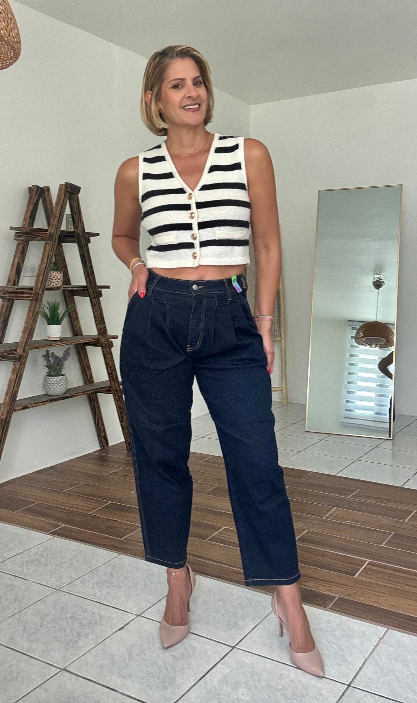 India Cropped Barrel Jeans