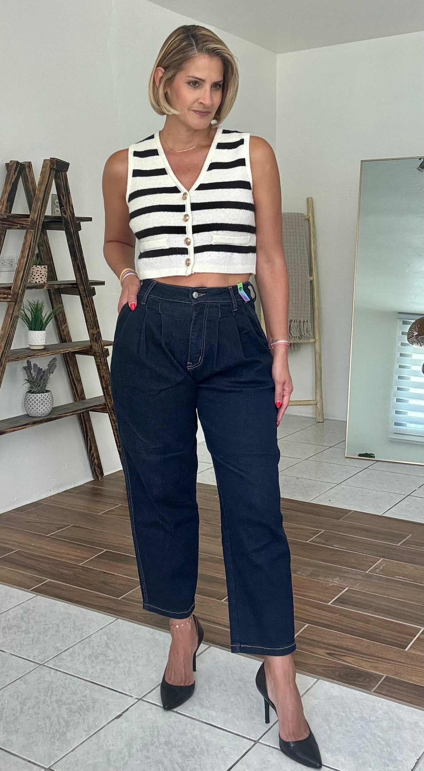 India Cropped Barrel Jeans