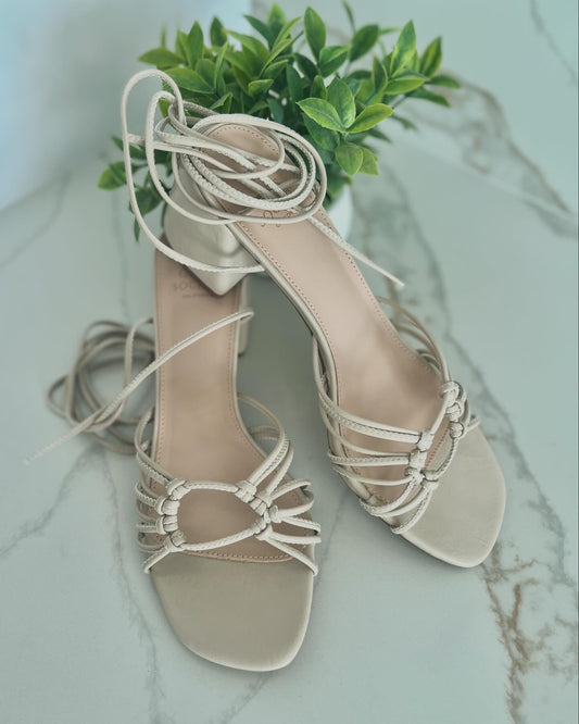 Cecilia Knotted Lace Up Heels