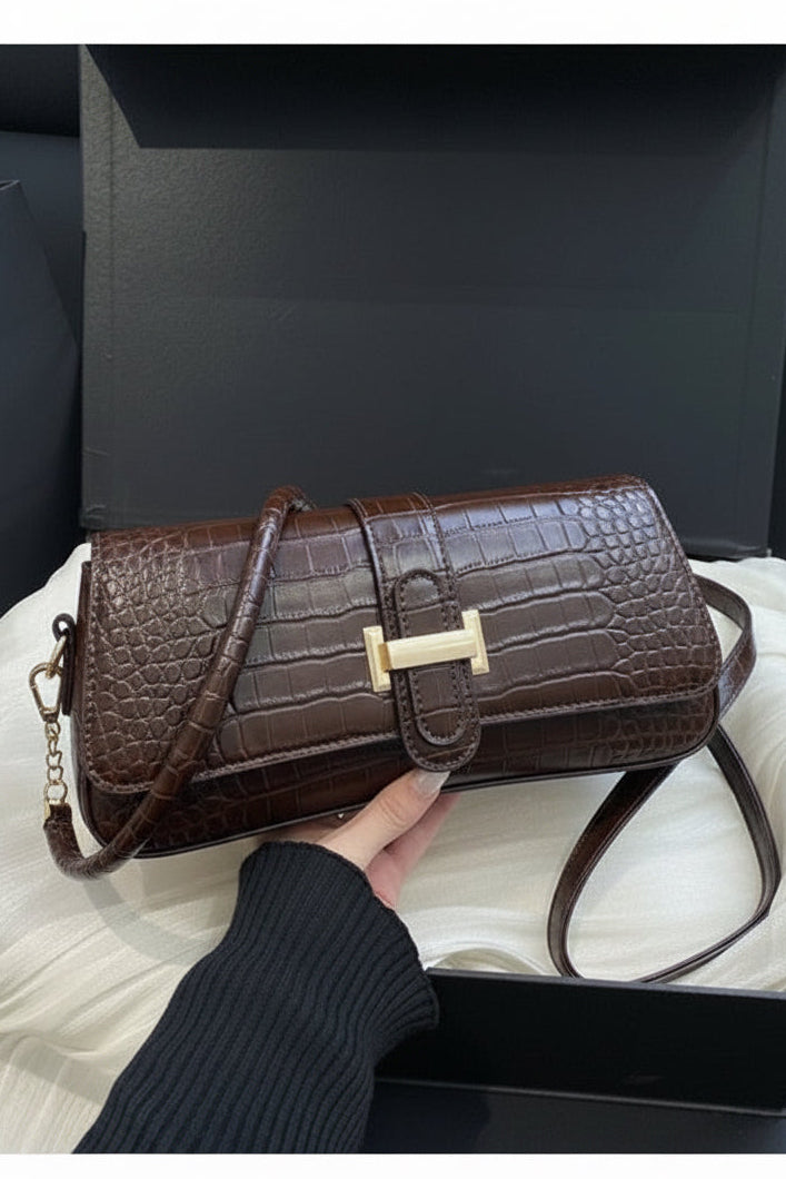 {PRE ORDER} Carrie Crocodile Square Shoulder Bag